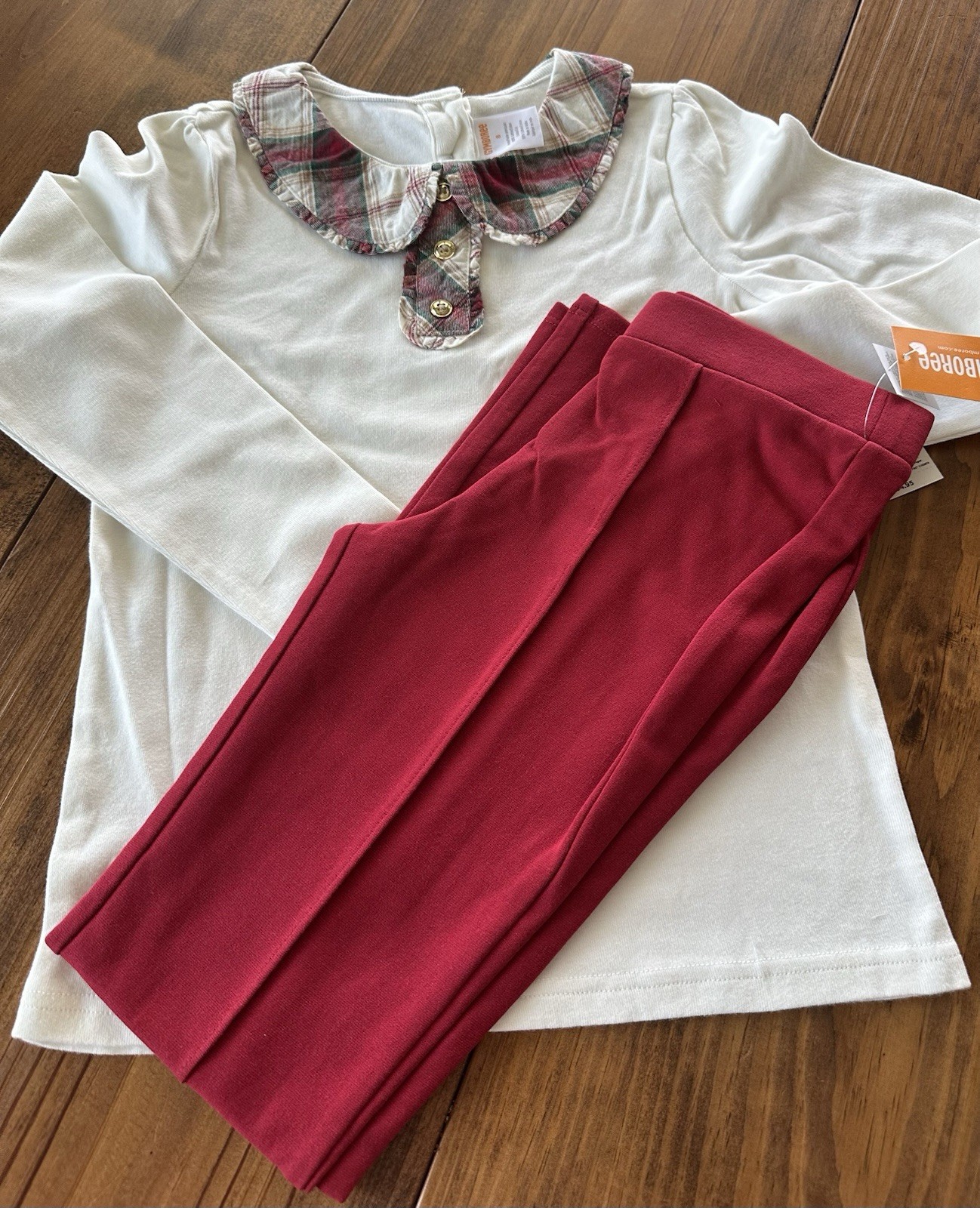 Gymboree Little Girl Size 3T Holiday Express White Top Red Bottom Outfit NWT