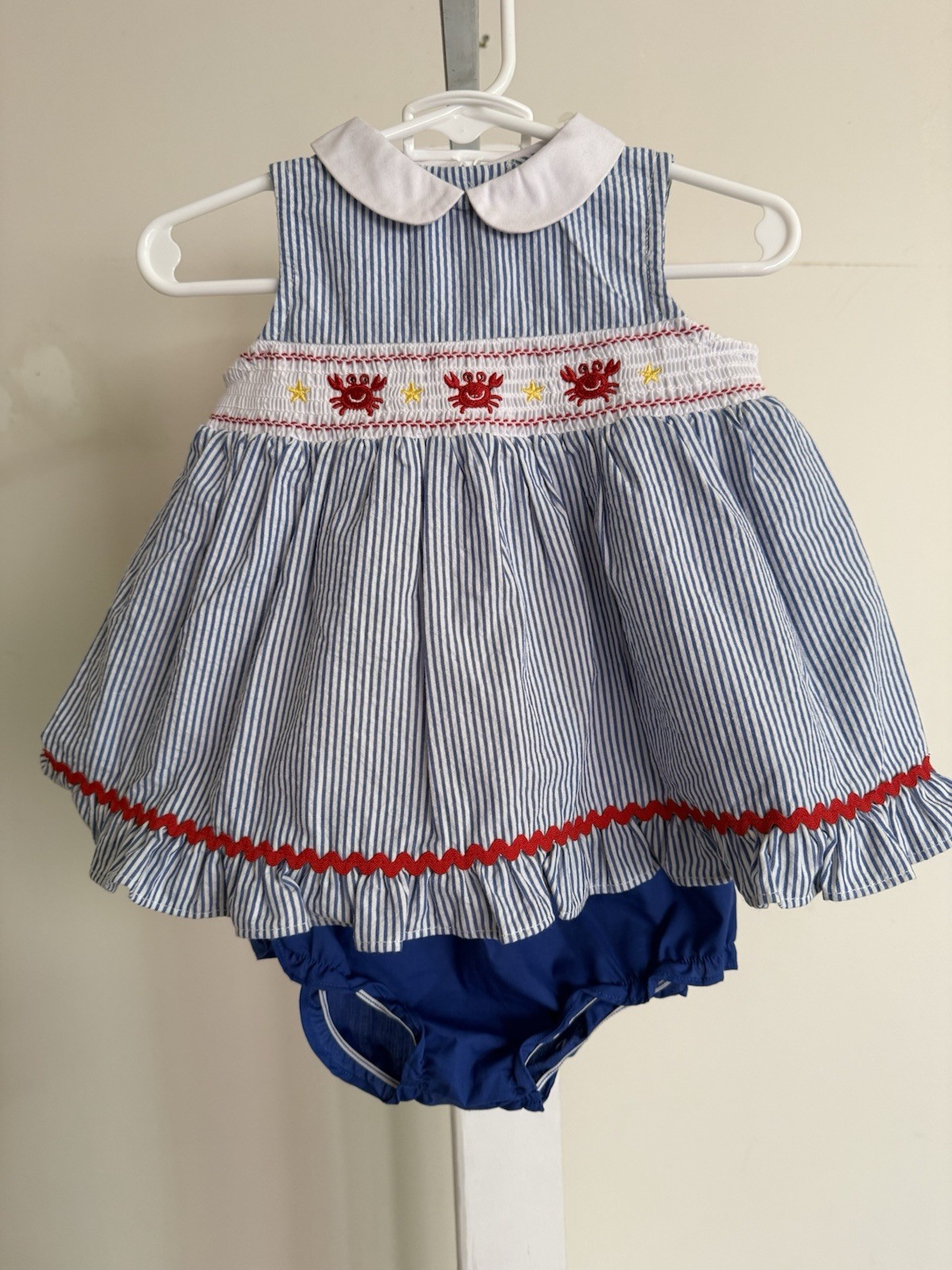 NWT Goodlad Smocked Crab Diaper Set – Size 9 Months
