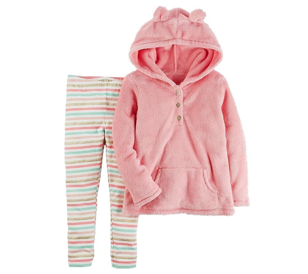Carter’s Girls’ 3M-8 Faux Sherpa Hoodie and Leggings Set 6 Month