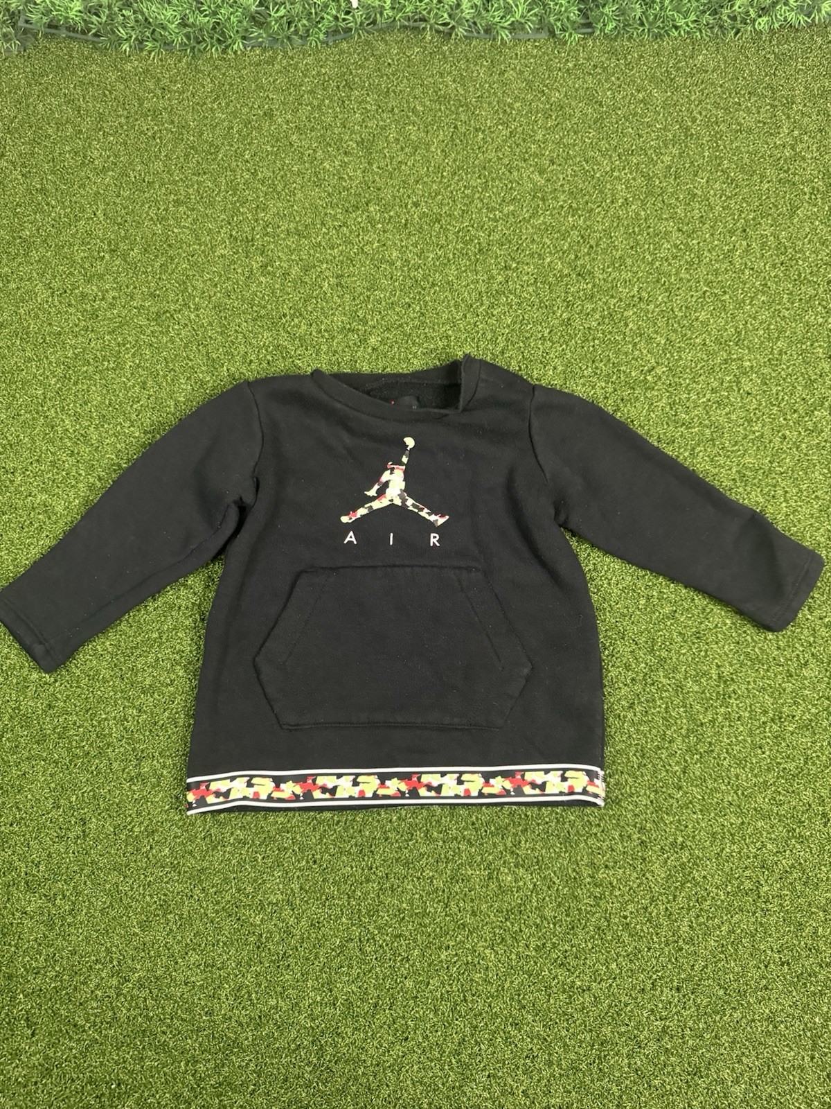 Vintage Y2K Air Jordan Neon Camo Logo Infant Graphic Sweatshirt 18 Months