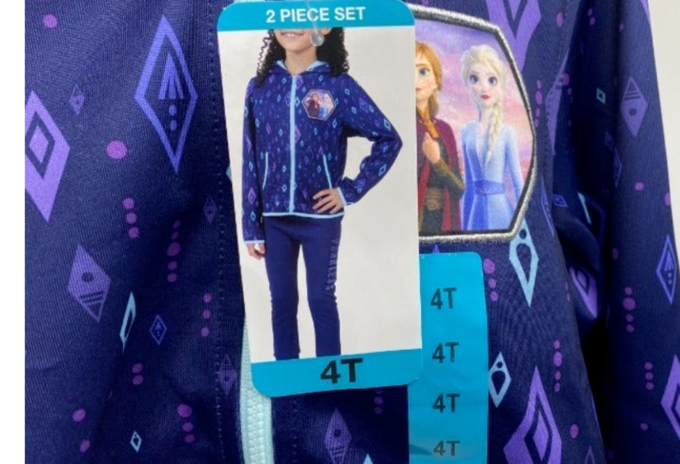 Girls Size 4T Disney Frozen II 2-Piece Pants Outfit Set Zip Up Hoodie Anna Elsa