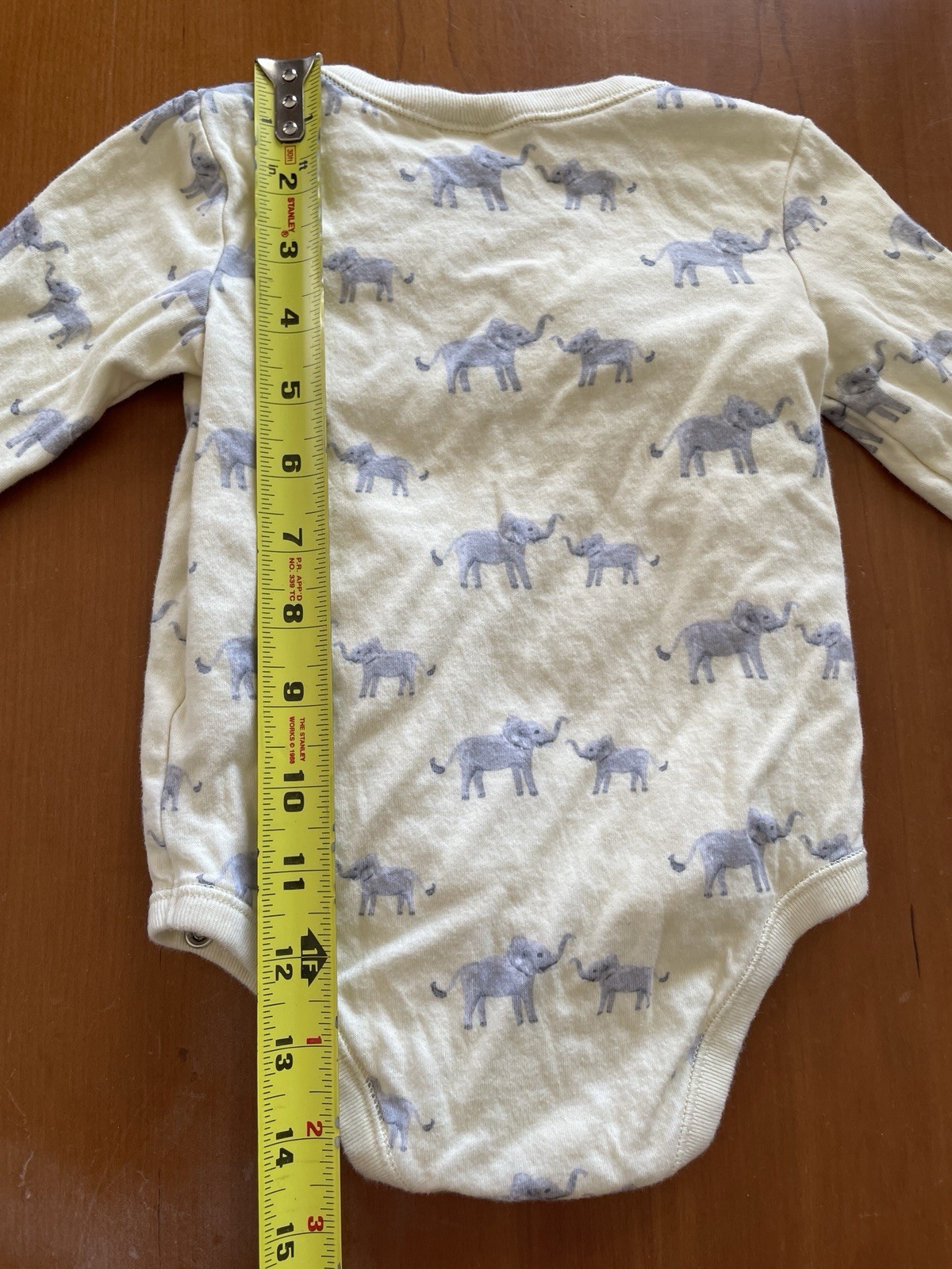 Janie and Jack EUC Yellow Elephants Cotton Knit Bodyshirt & Pants-12-18Mos