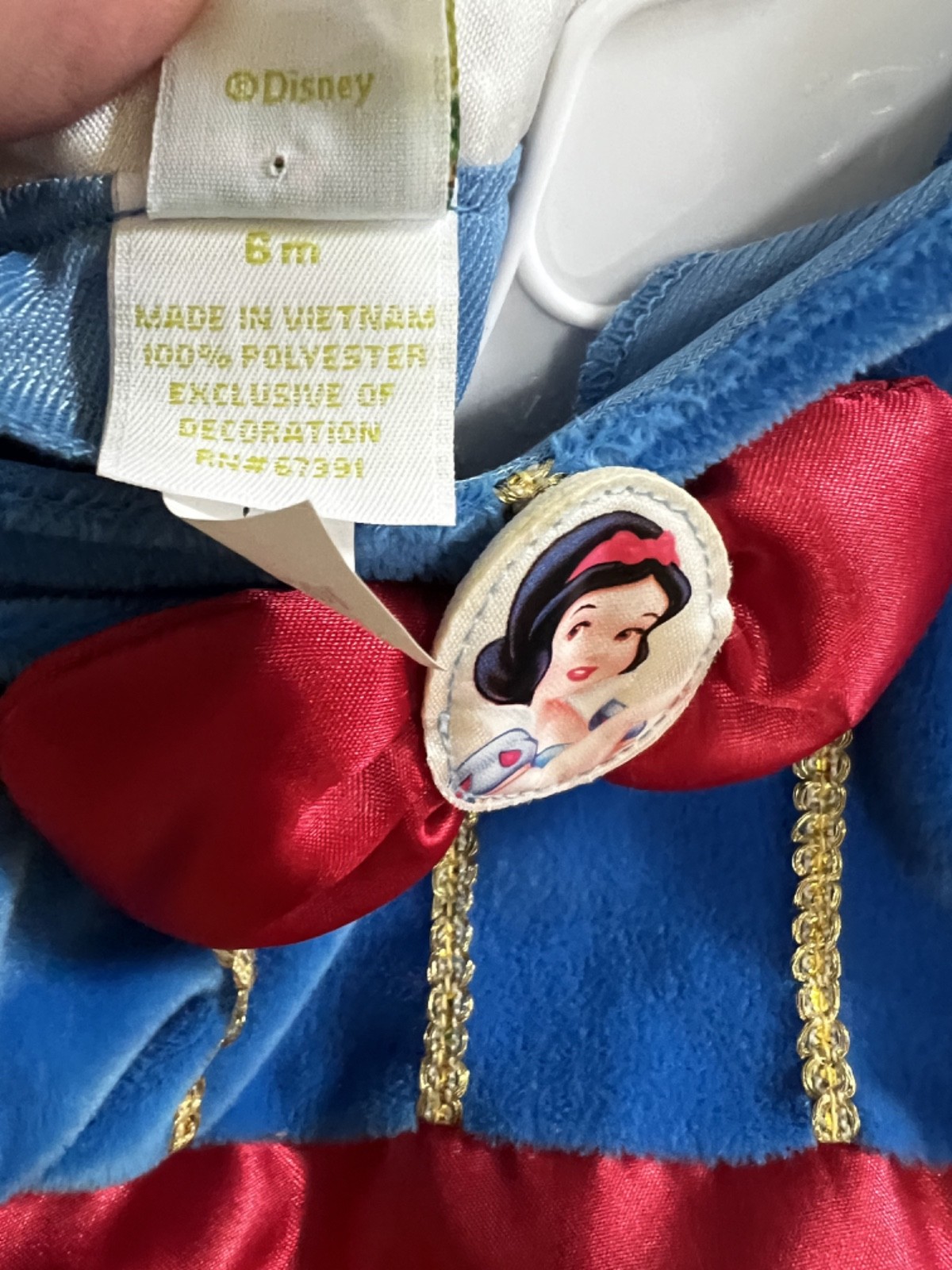 Disney Baby Princess Snow White Costume Dress Sparkle Yellow Skirt Infant 6 mo