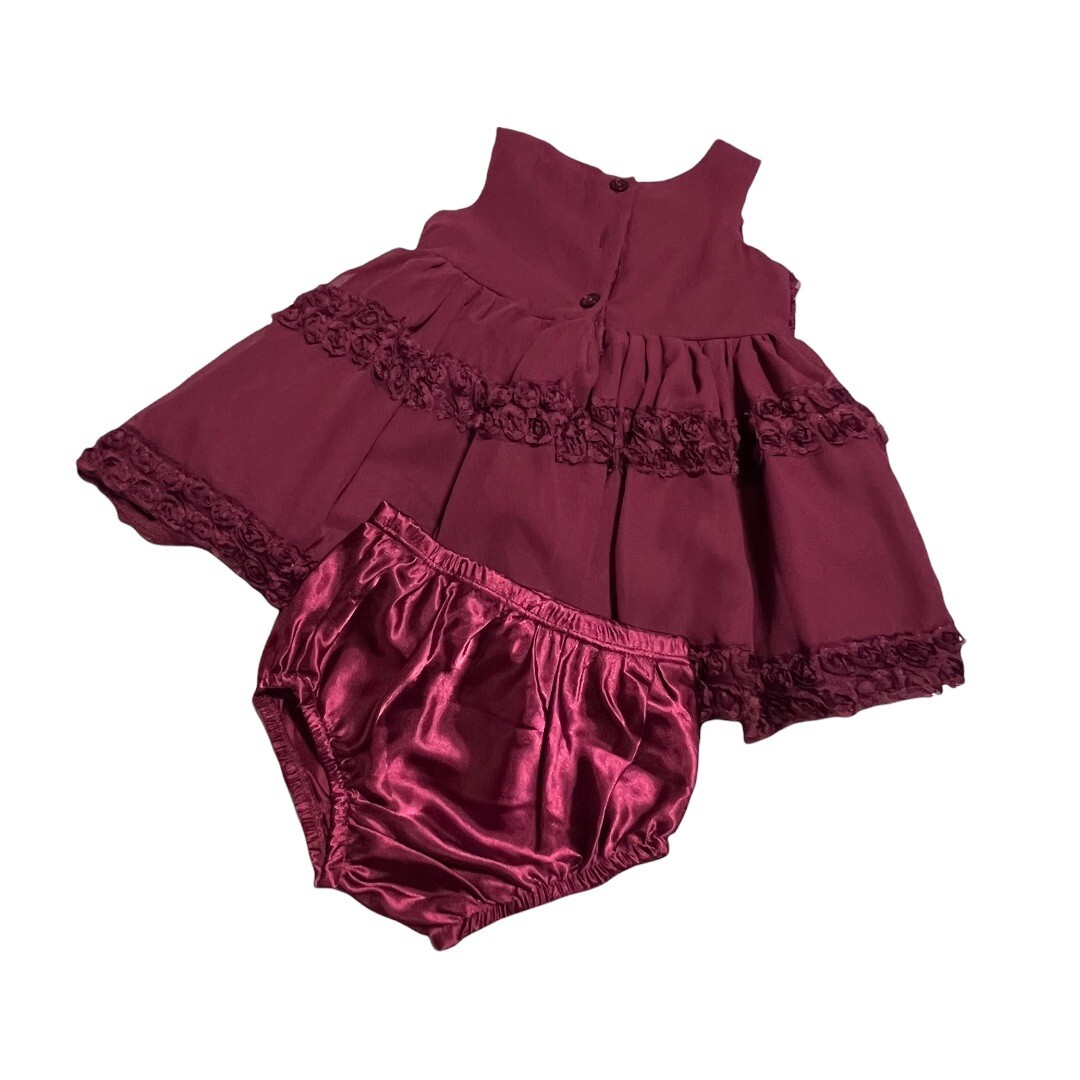 Nanette Lepore Infant Sleeveless Dress with Diaper Cover Wine