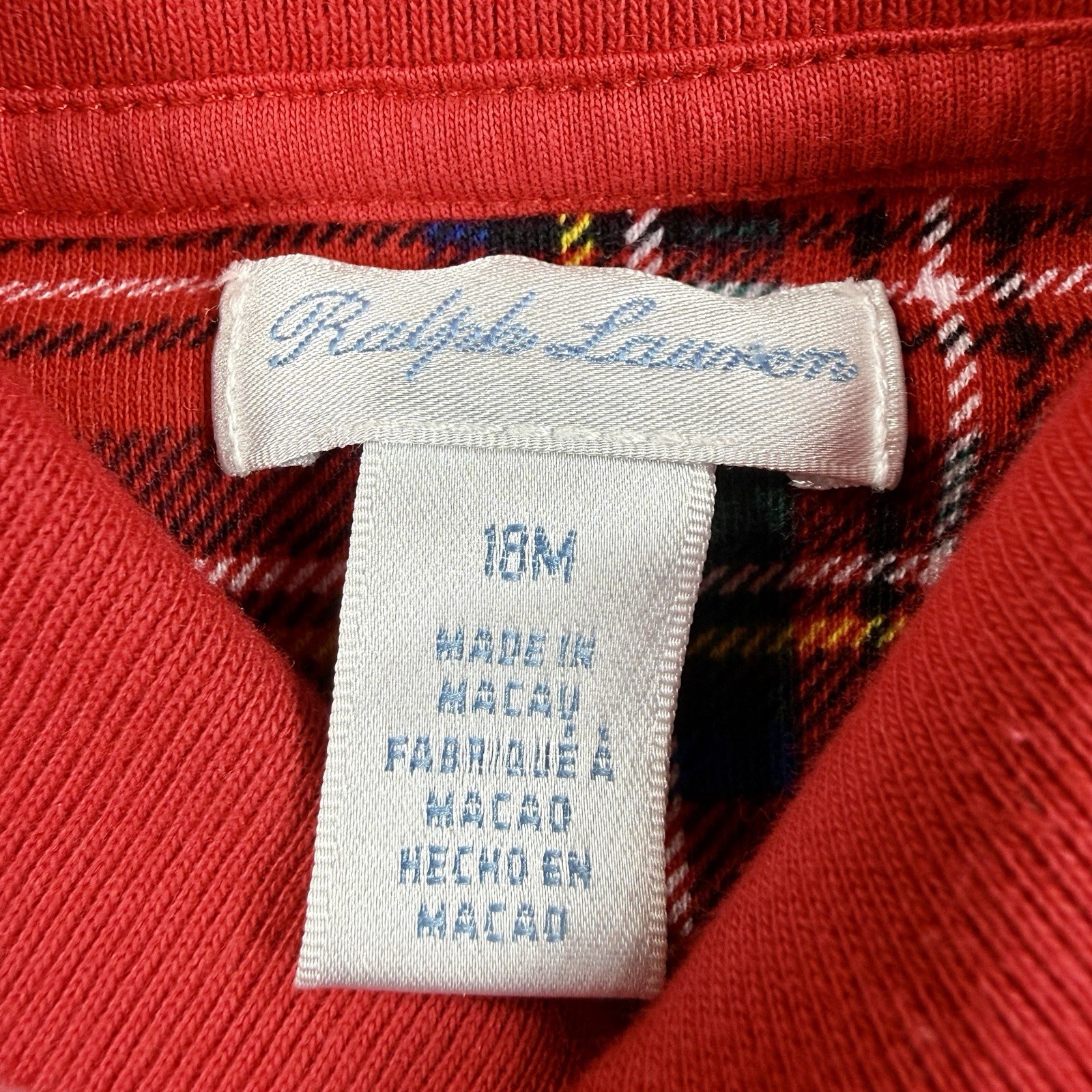 Polo Ralph Lauren Baby Outfit Shawl Sweater Pullover Sweatpants Boy’s 18M Red