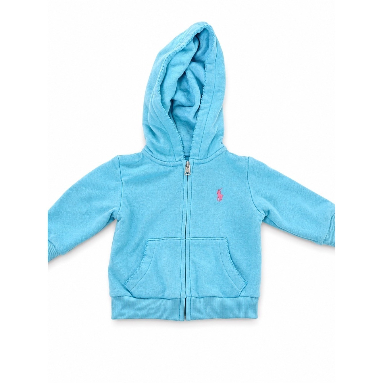 Ralph Lauren Baby Girl Hoodie Jogger Set 6M Pony Logo Zip Sweat Outfit Cotton