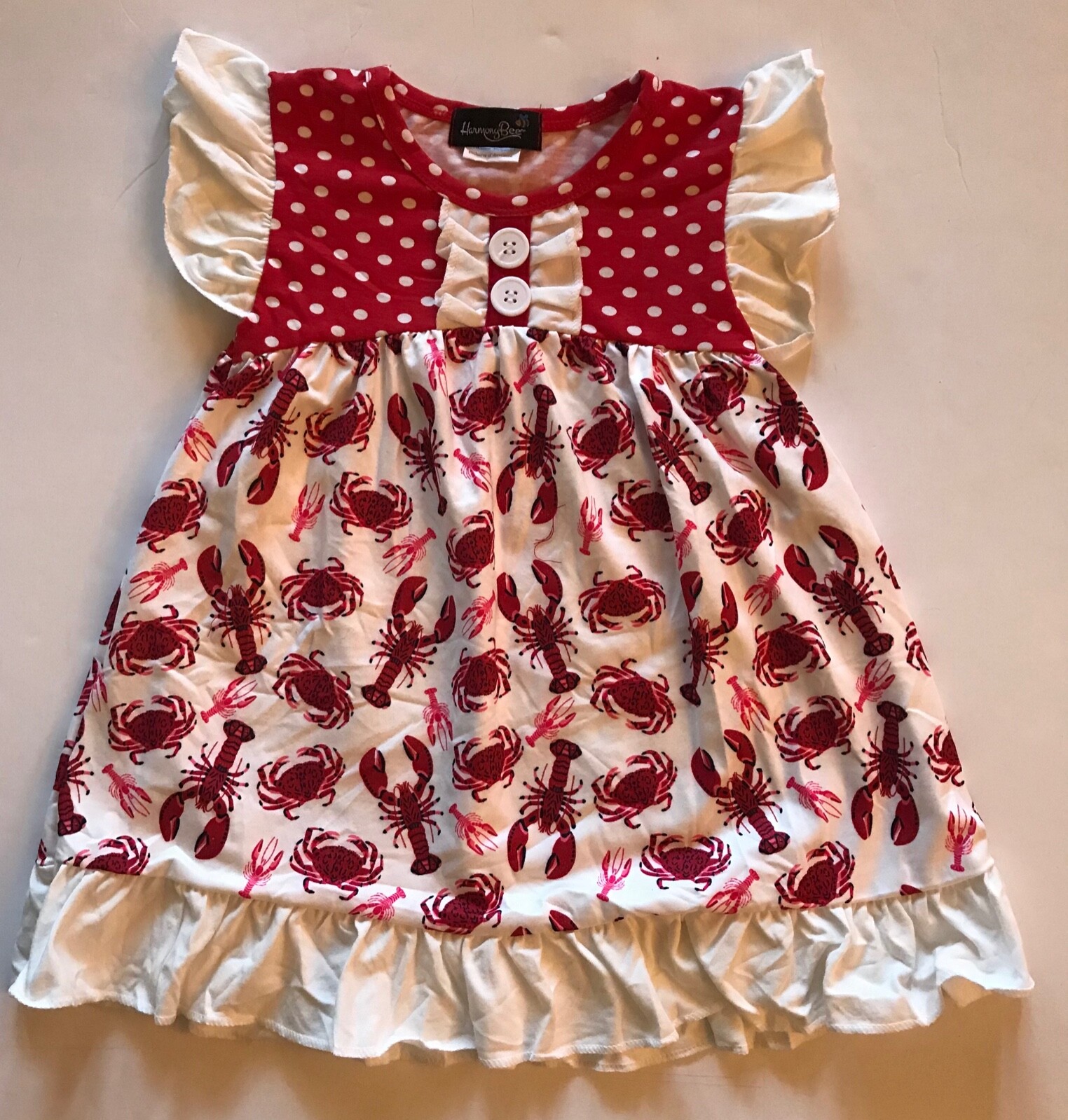 New Boutique Harmony Bee Sz 4T Lobster Flutter Shorts Tunic Set Nautical L