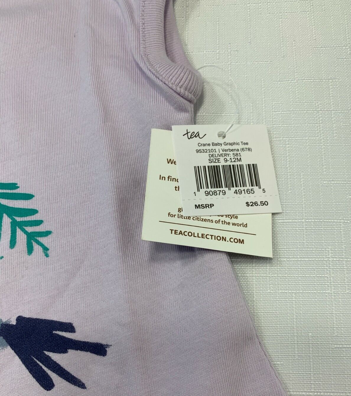 NWT Tea Collection Baby Girls 9-12 Month Rickrack Chambray Skort and Crane Shirt