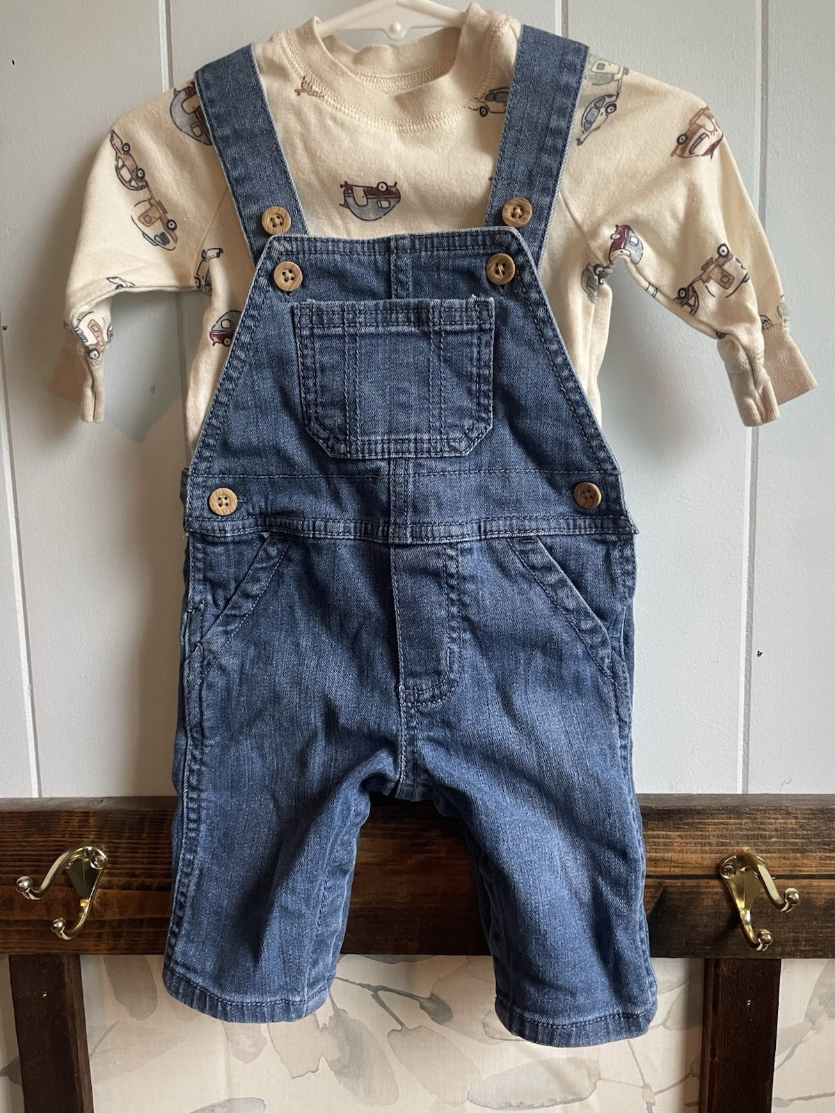 Carters Overall And Long Sleeve Cars Set Size 3 Months