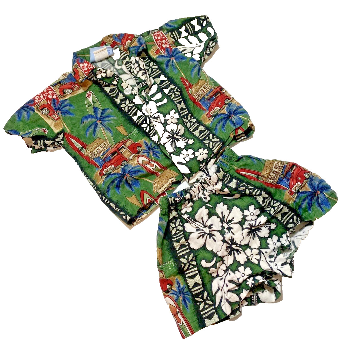 RJC Hawaiian Surfboards 2 Piece Set Shirt and Shorts Size 6 Months
