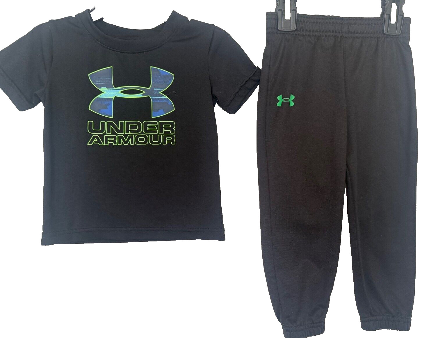 UNDER ARMOUR BOY’S SHIRT & PANTS 2 PC SET SIZE TOP 12 MONTHS PANTS 18 MONTHS EUC