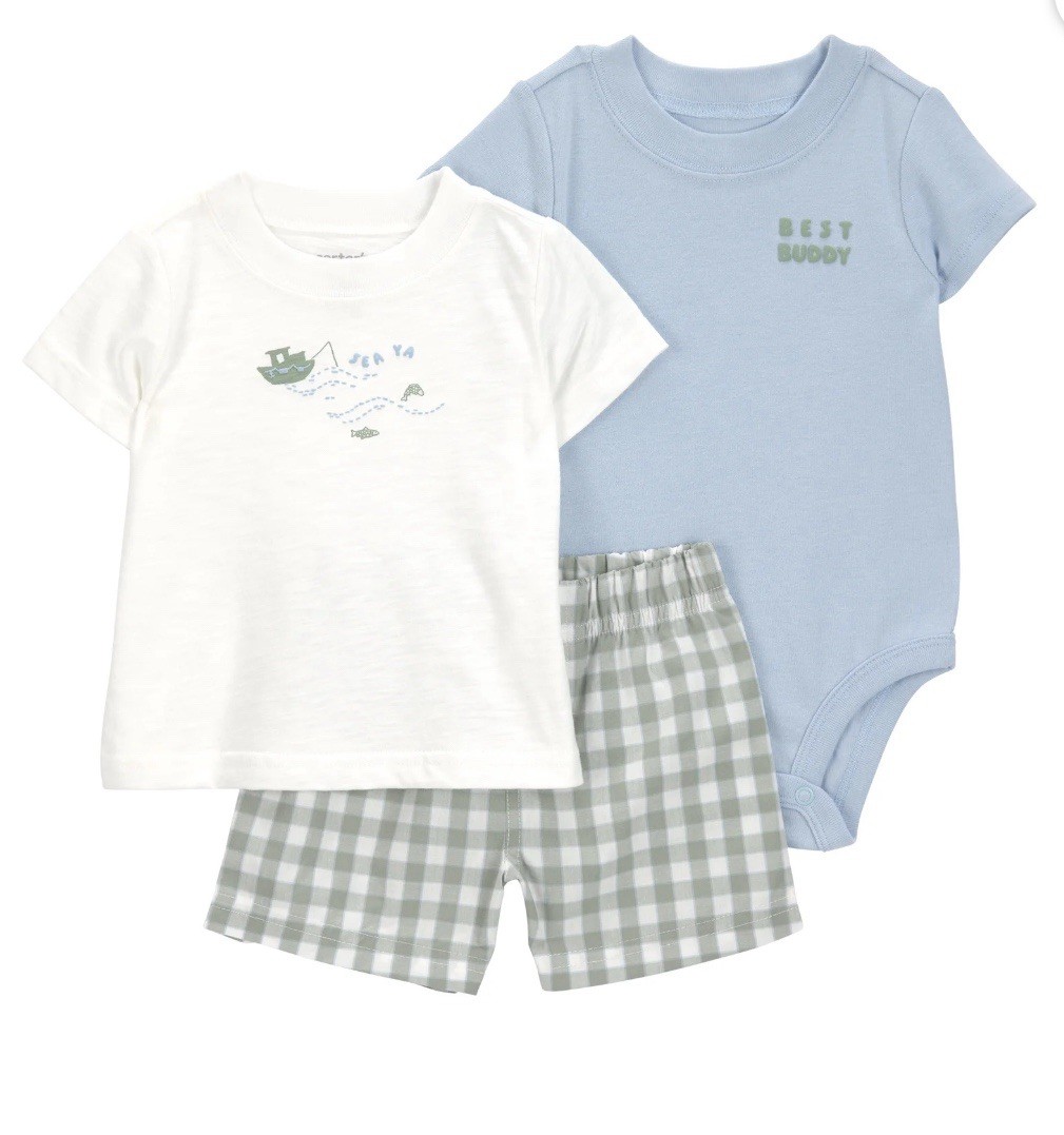 Carters Child Of Mine Baby Boy 3 Piece Summer Set (24 Months)