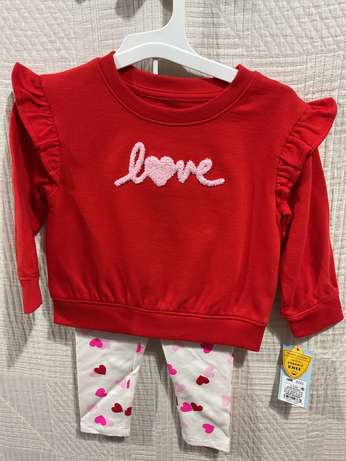 Cat & Jack girls 2 piece Love Sweatshirt and heart leggings set ast sizes