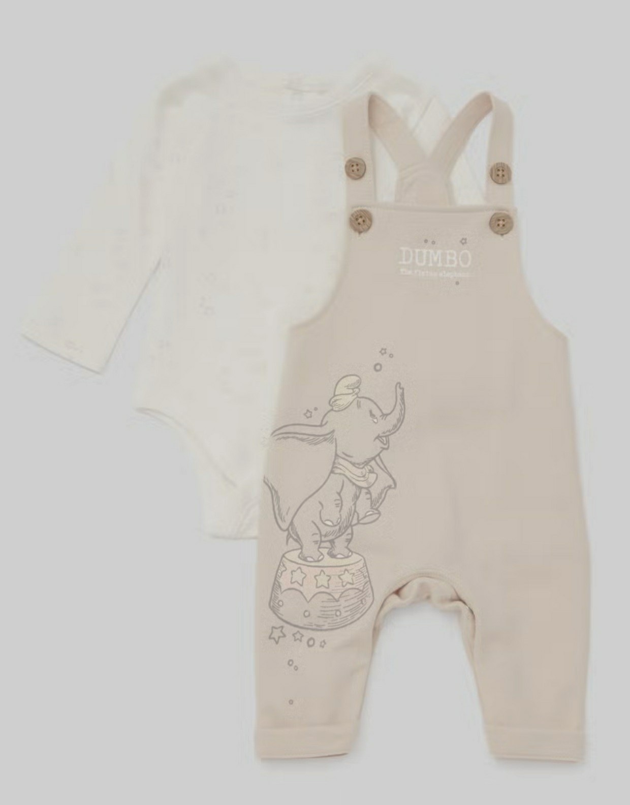 Disney Dumbo Dungaree & Bodysuit Outfit for Baby. Age 6-9m. NEW