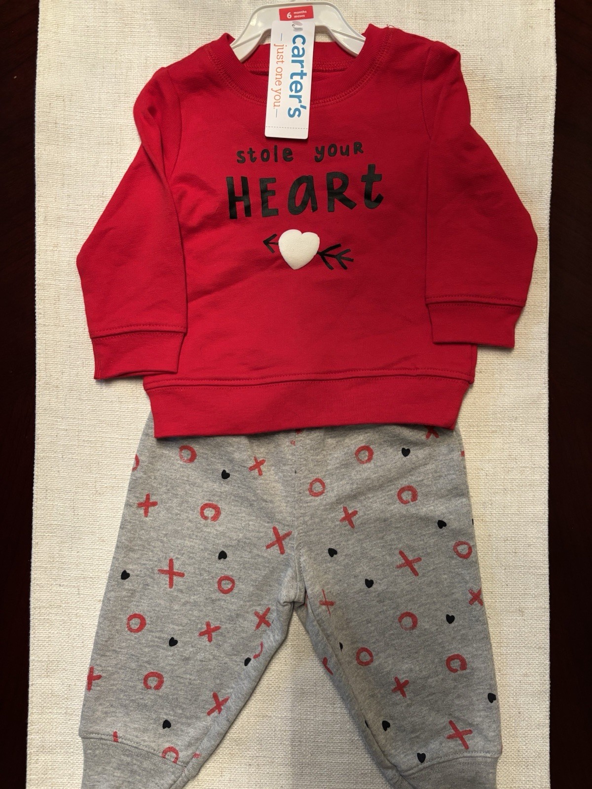 CARTER’S Baby Girl Valentine’s Day 2-Piece Red Sweater &Pant Set I Size 6 Month