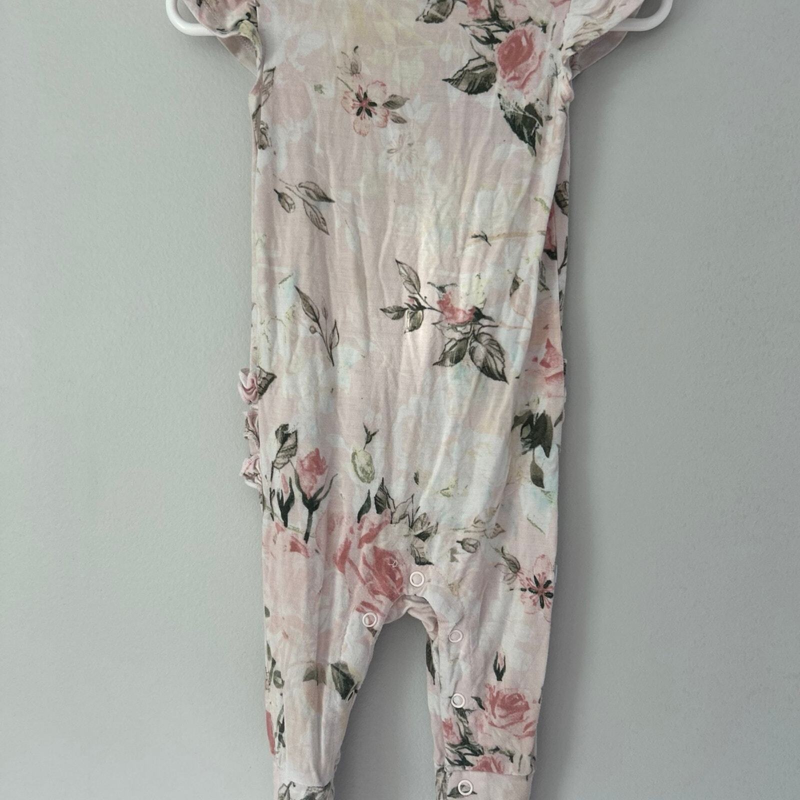 Posh Peanut Vintage Pink Rose Cap Sleeve Romper
