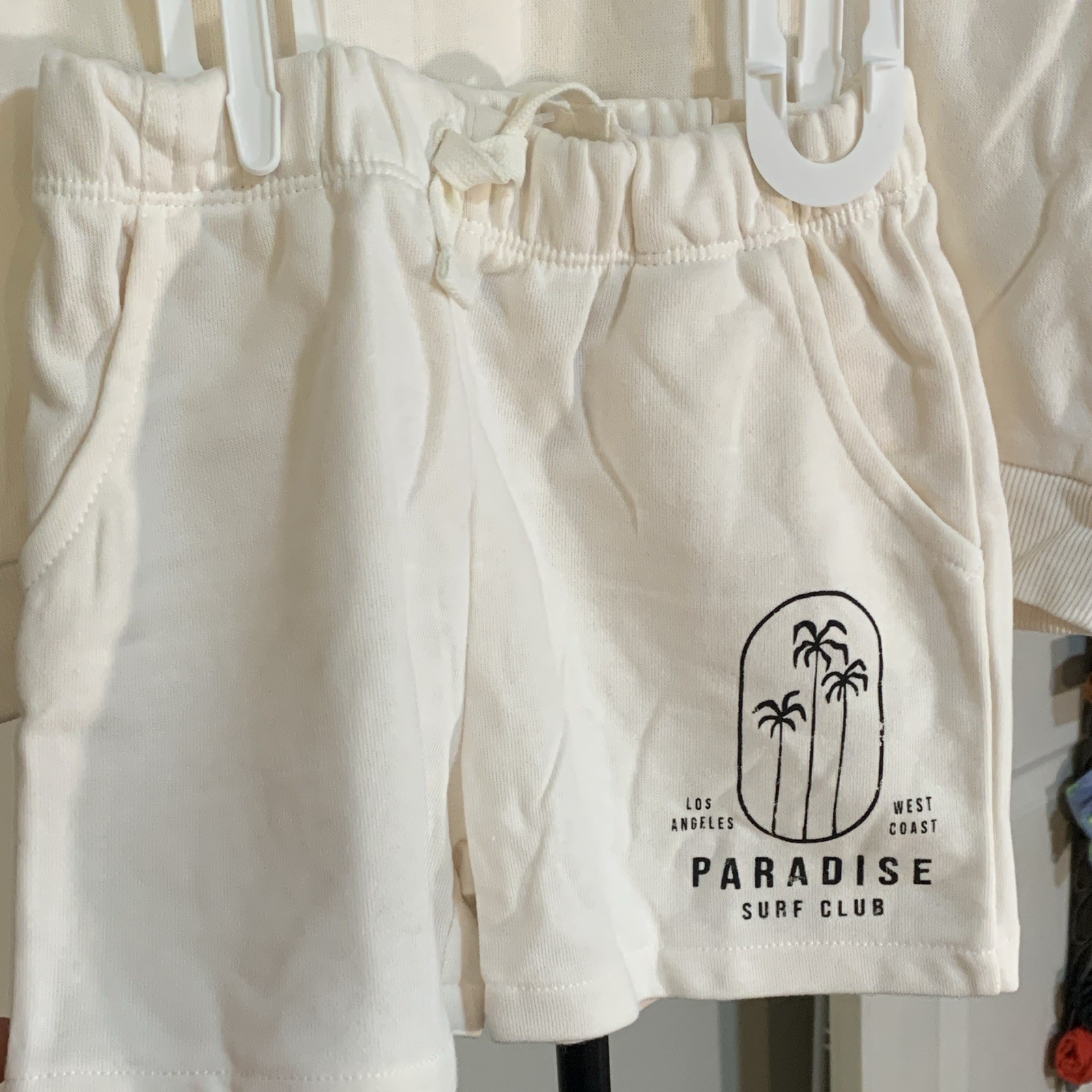 Grayson mini Paradise Surf Club 2pc Sweatshirt Shorts Set White 3T
