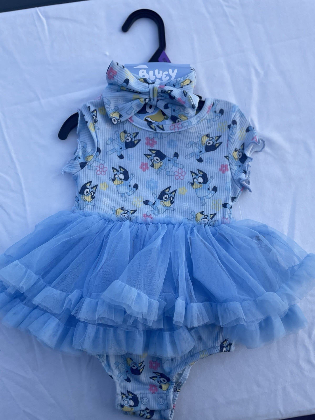 Bluey one piece with skirt and bow￼