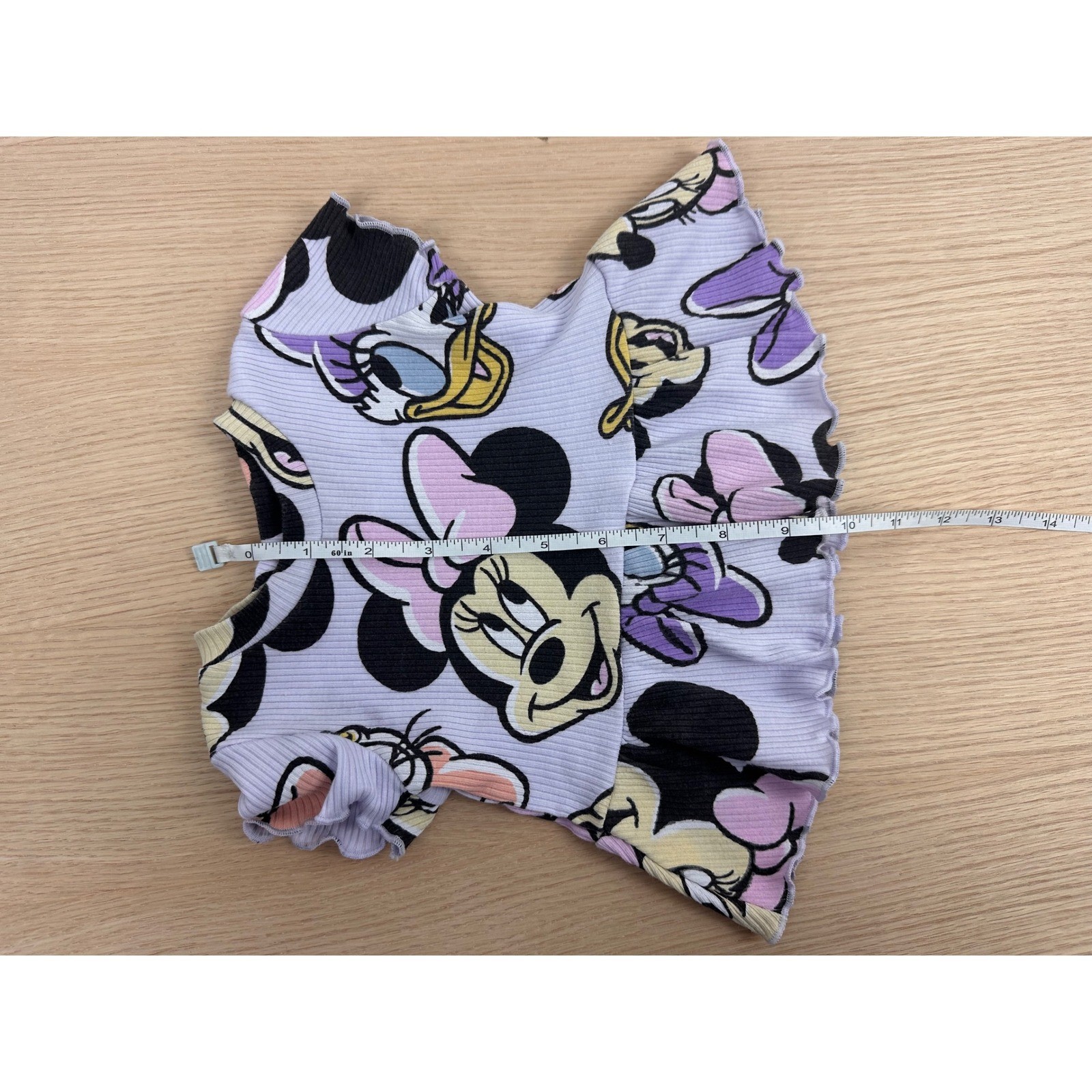 Disney Minnie Mouse 3/6M Lilac Ribbed Tunic Top & Shorts Set Baby Toddler