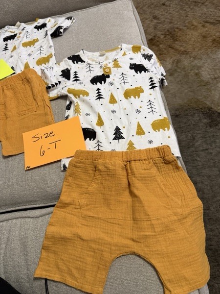 2pc Unisex Baby/Toddler Muslin Cotton Shorts Set Tee & Shorts Animal Print 2T
