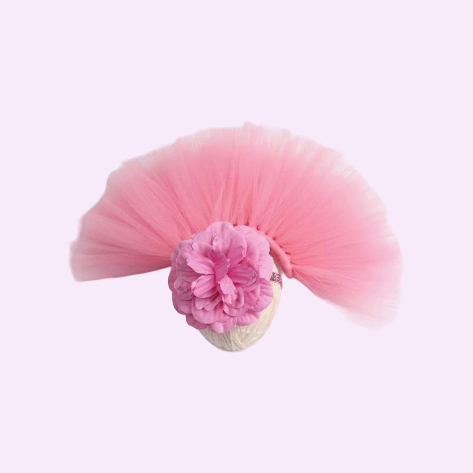 Newborn Baby Girl Tutu Skirt & Flower Headband Photo Prop -Pink, Purple, White