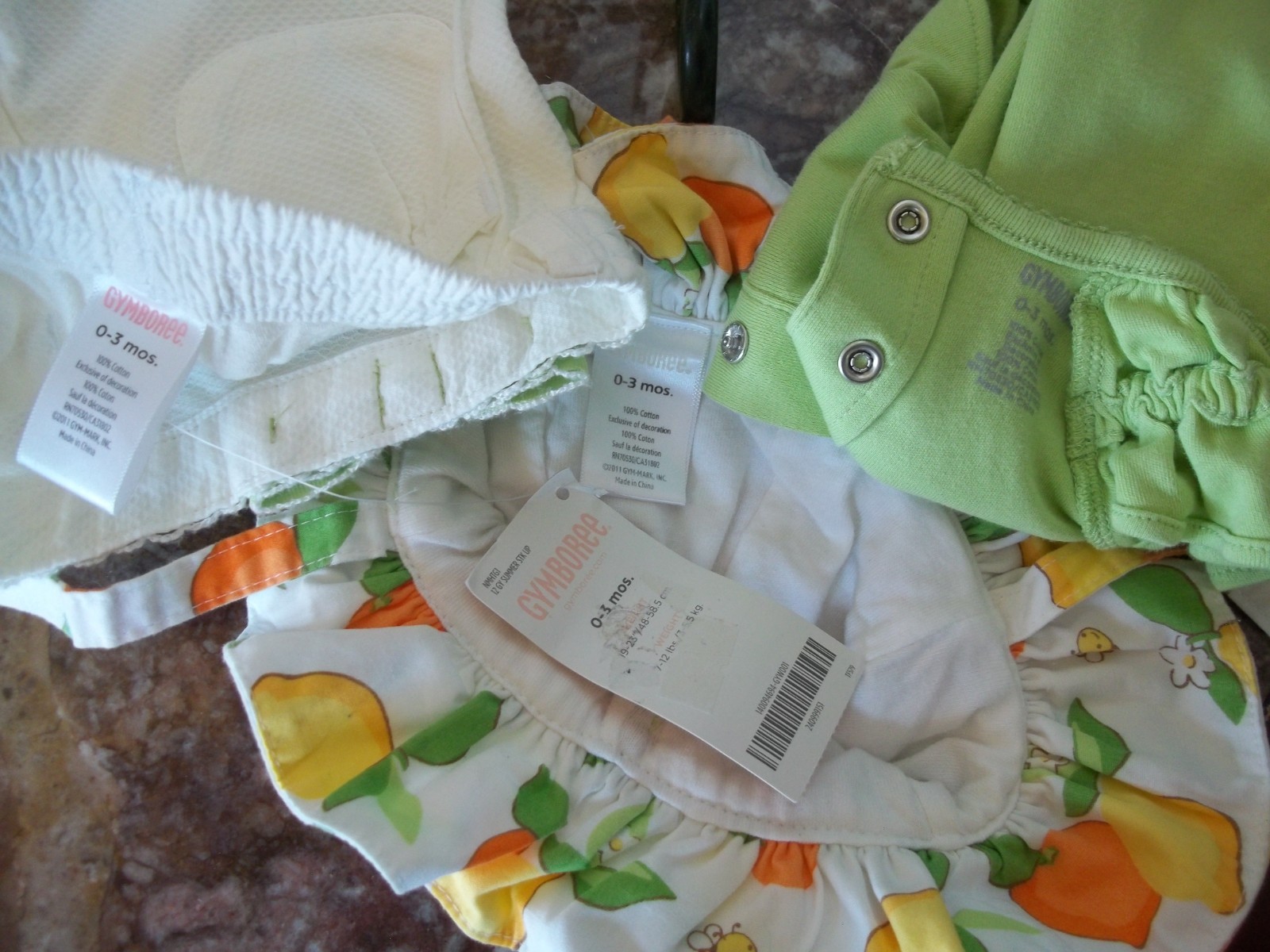 Gymboree 2012 Lemon Bumblebee pants bodysuit top chin strap hat 0-3