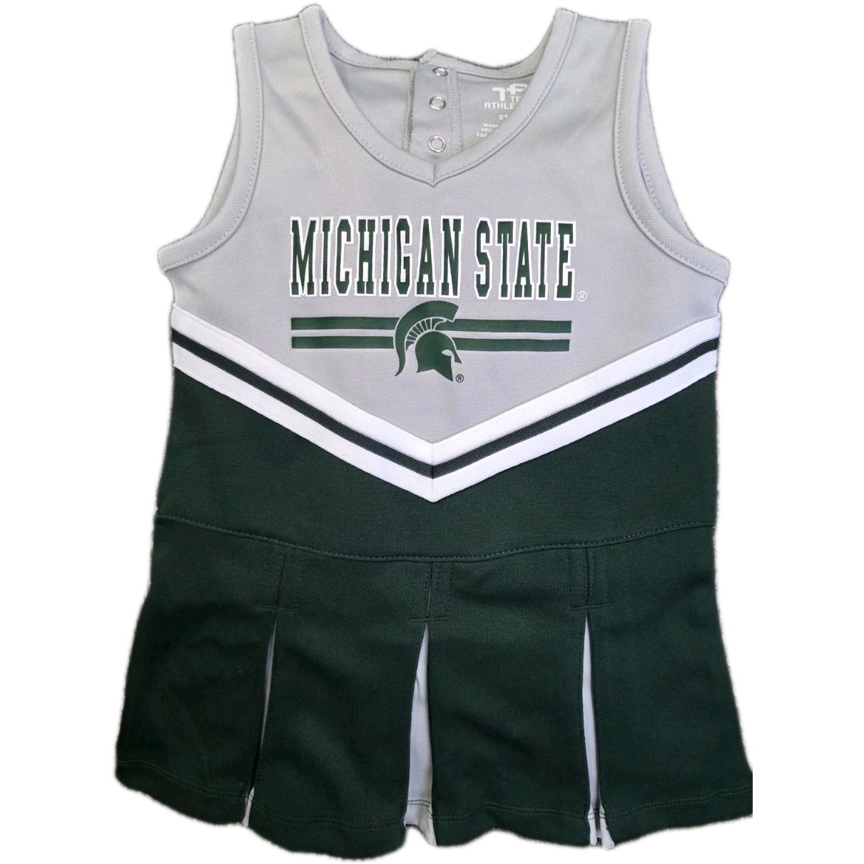 Team Athletics MICHIGAN STATE SPARTANS Cheerleading Outfit, Size 2T green white