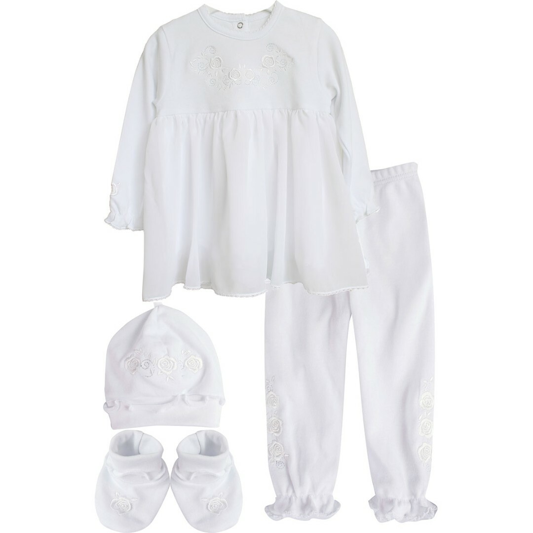 baby girl baptism outfit 6-9 months white cotton dress vyshyvanka ukraine