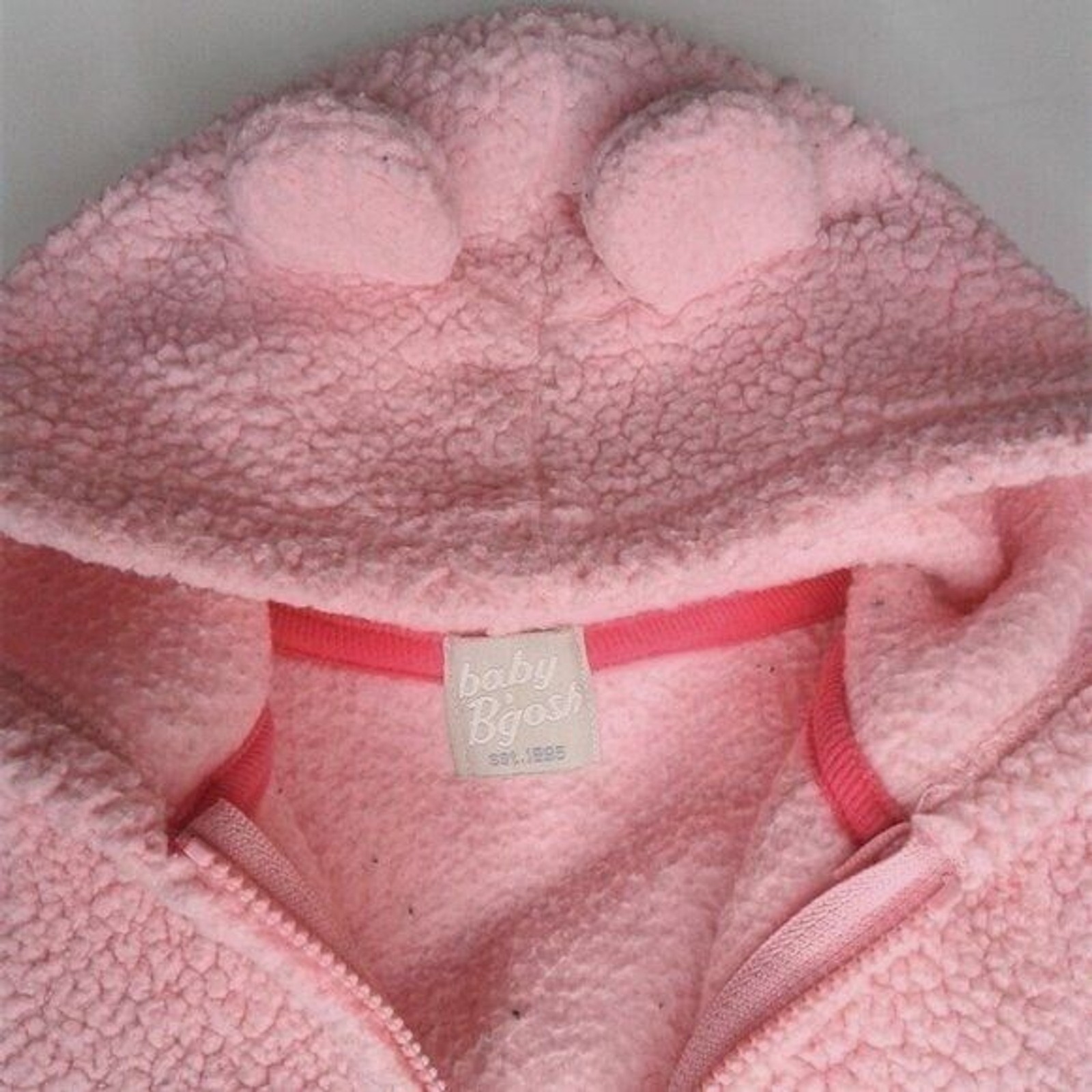 baby B’gosh Sherpa Fleece Hooded Jacket & Footed BabyGirl Pants Set Size 6M Pink