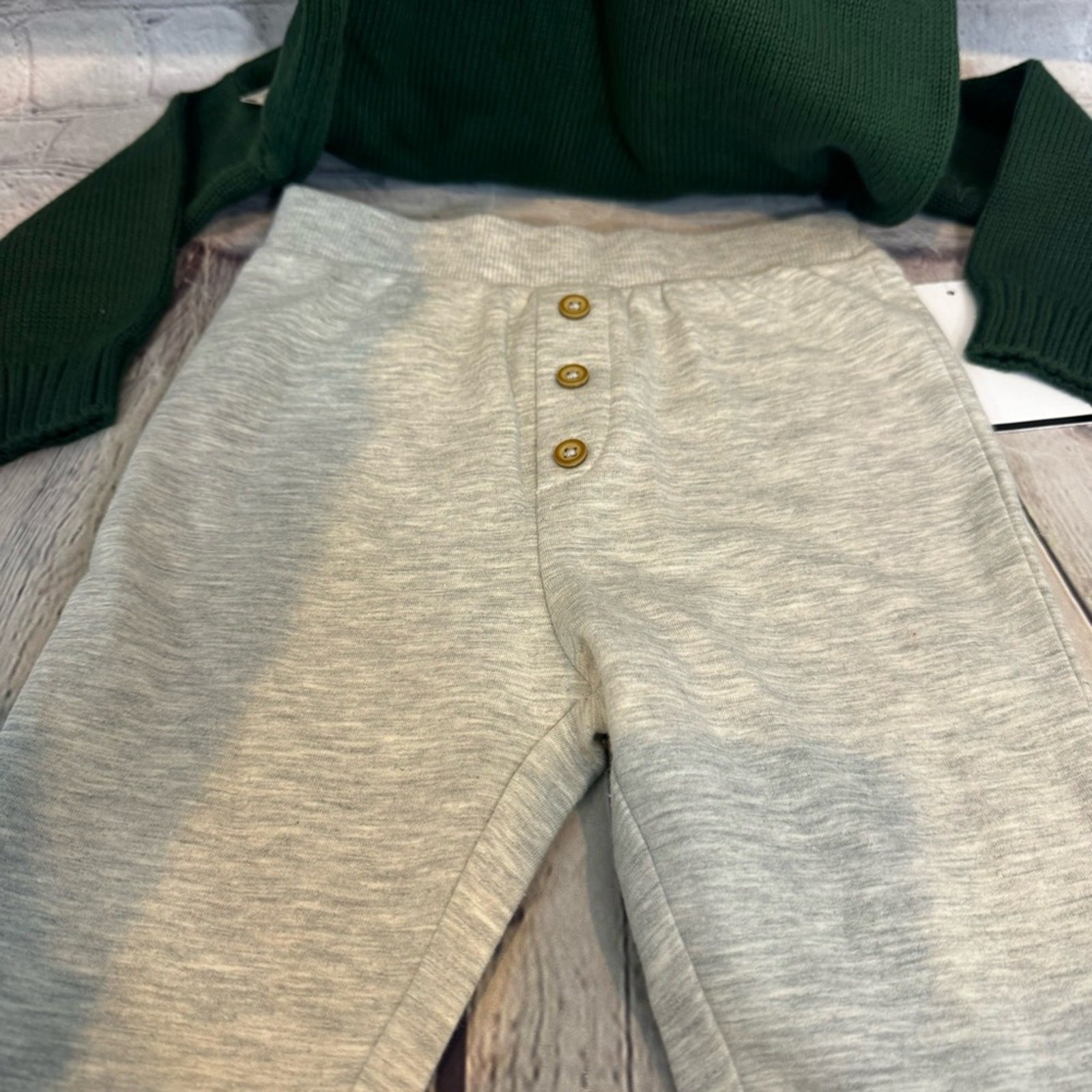 Tucker + Tate Mammoth Sweater and Gray Sweatpants Outfit Size: 12M