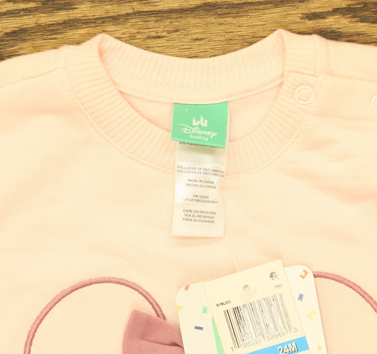 Disney Girls 2-Piece Character Sweatshirt & Sweatpants Set Pink / Gray 24 Months