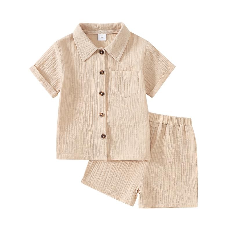 Baby Boys Summer Clothes Toddler Boys Button-down Shirt Tops + Shorts Outfit …