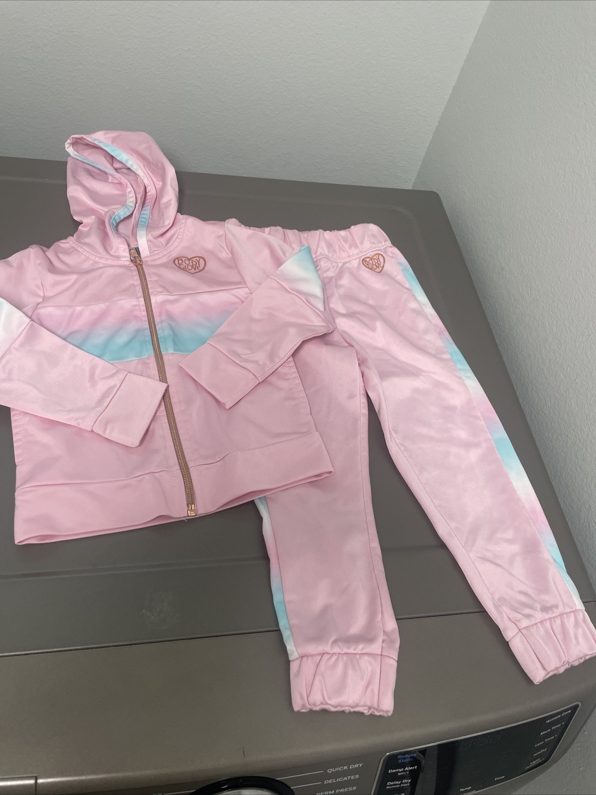 Toddler Girls 3T Body Glove 2 Piece Hoodie pants Hombre Pink Exc Cond