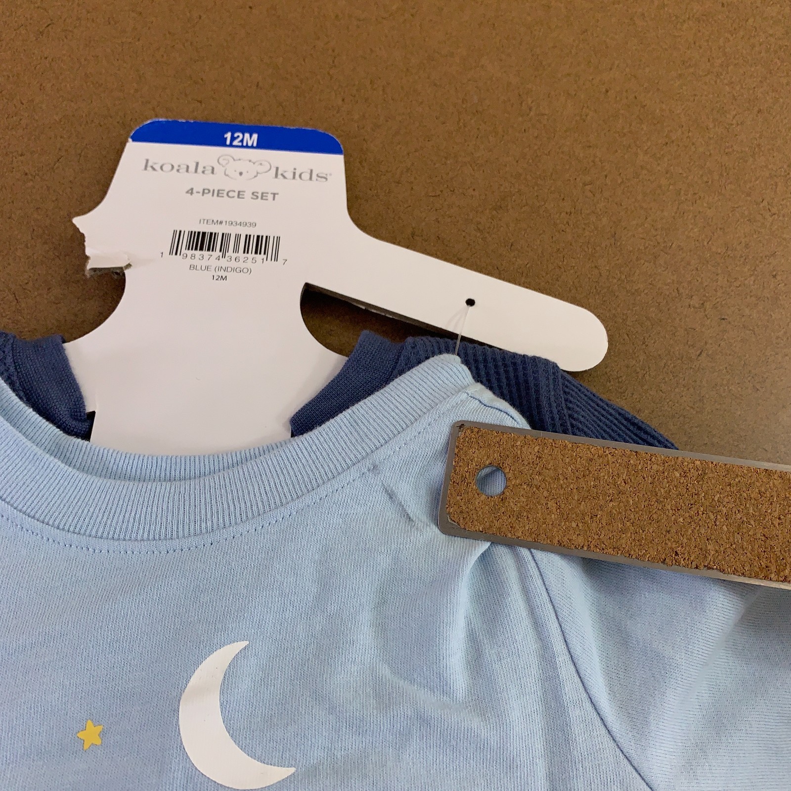 Koala Kids Baby Size 12 Months Blue Astronaut Bears 4 Piece Pant Set NWT *Flaw