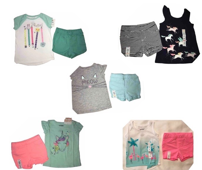 Jumping Beans Girls 2T-24 Months 10-pc Tops Shorts Unicorn Flamingo Kitty New