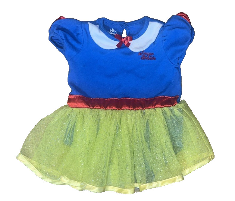 Disney Snow White & Tinkererbell Princess Baby Dress Skirt Bodysuit 12M-18