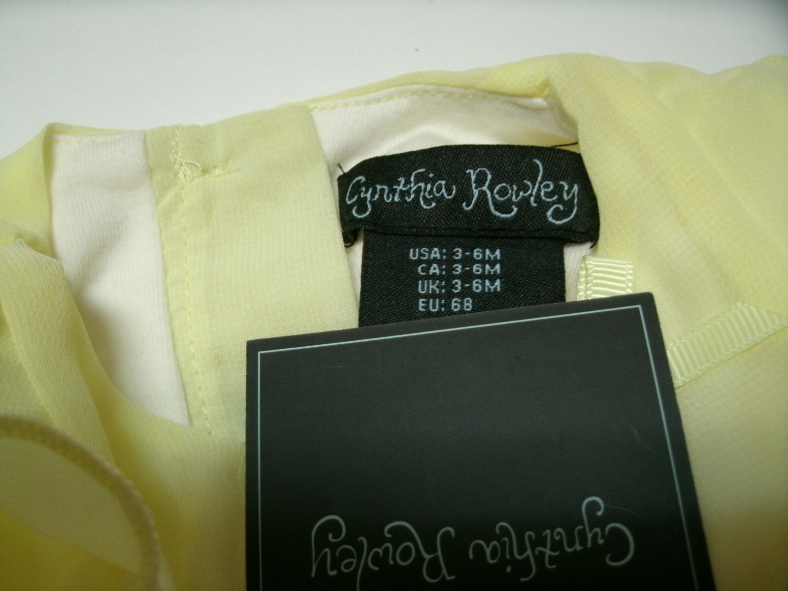 Cynthia Rowley Girls Outfit 2 Piece Top Shorts Yellow Ruffle Baby 3-6 Months New