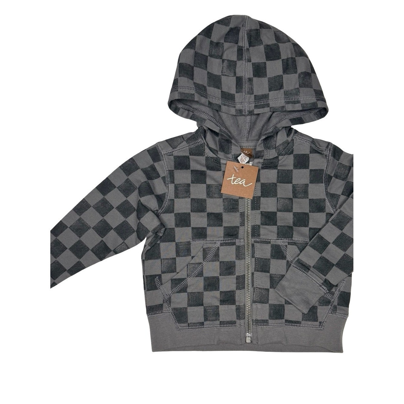 Tea Collection Checkered Zip Hoodie And Joggers Set