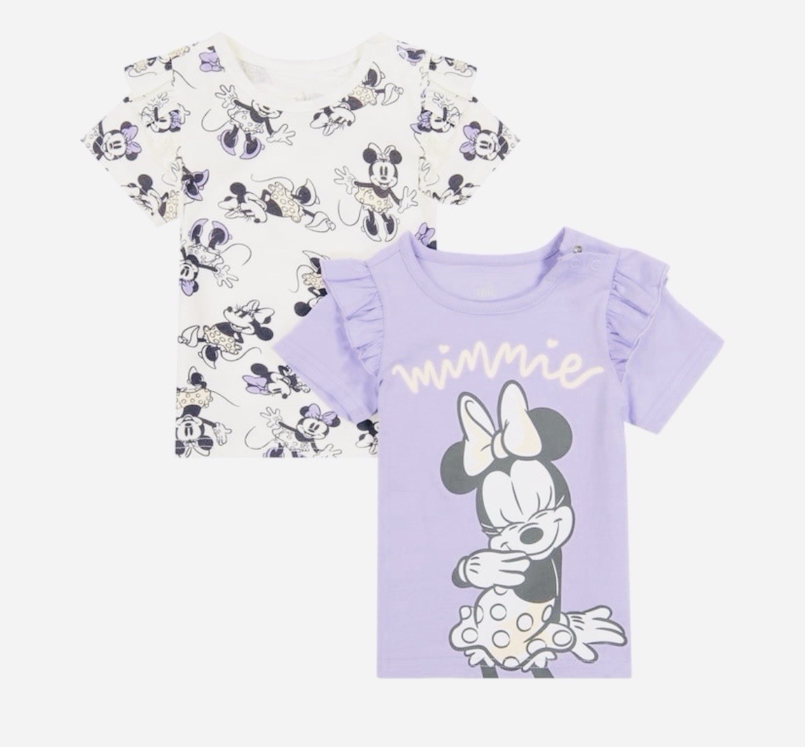Minnie Mouse Set Of 2 Baby Shirts 0-3 Months