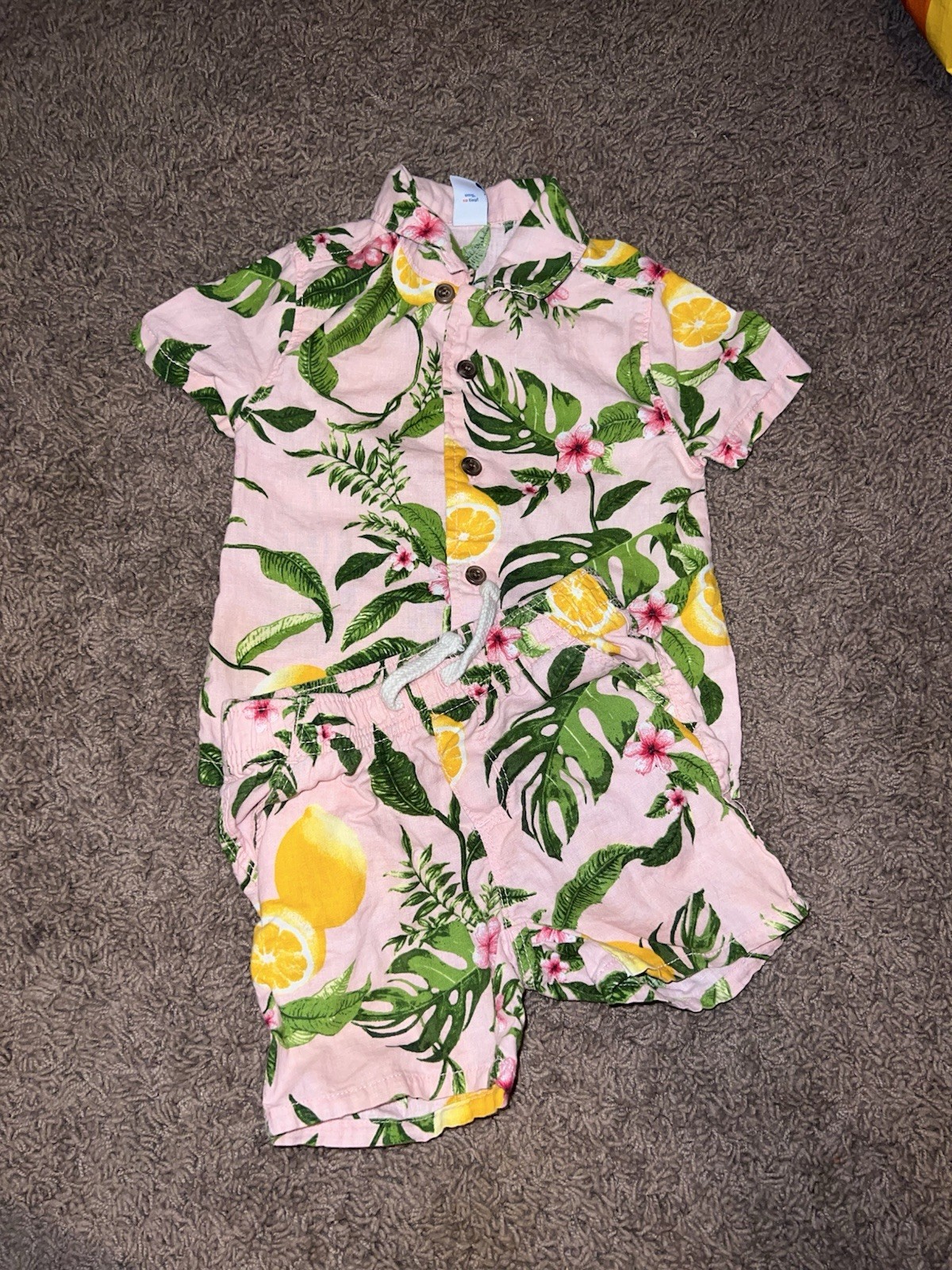 Infant Boy’s Old Navy Tropical 2 Piece Outfit, Size 12/18 Months
