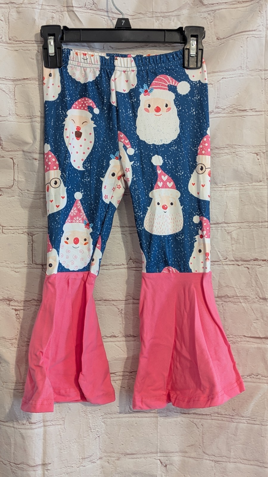 New Holiday Christmas Santa Girls Toddler Outfit Blue Pink