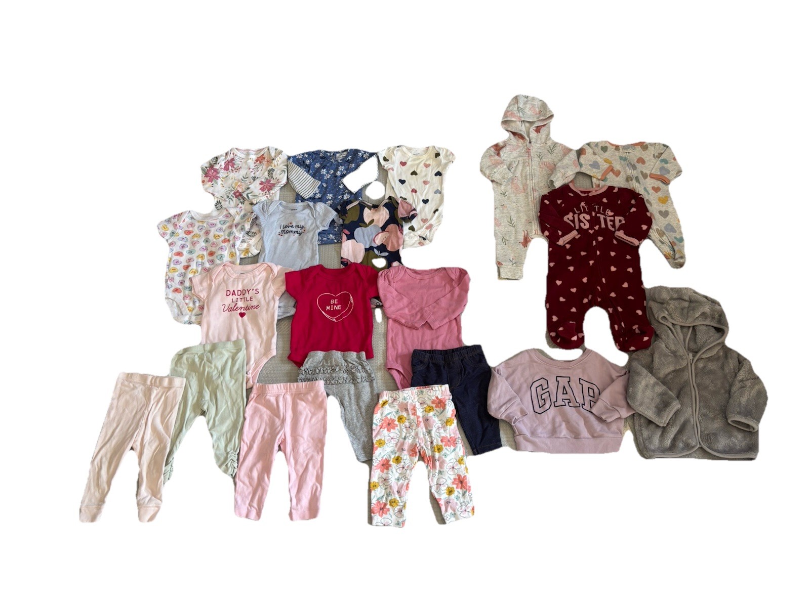 Baby girl size 3 months clothing lot of 20 pieces pants pajamas bodysuit sweater