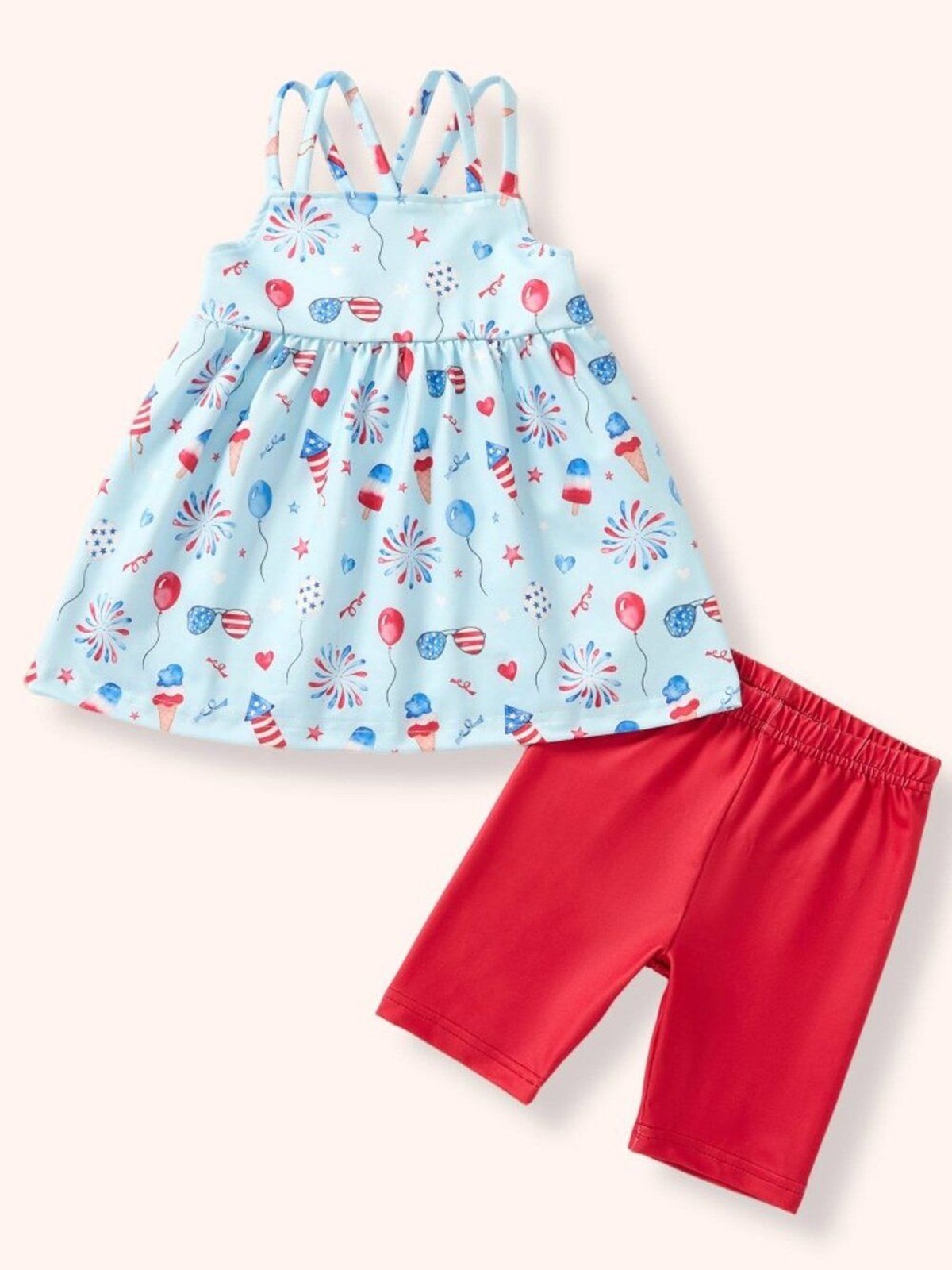 PETE + LUCY USA ALL DAY SHORT SET 6-12 MONTH