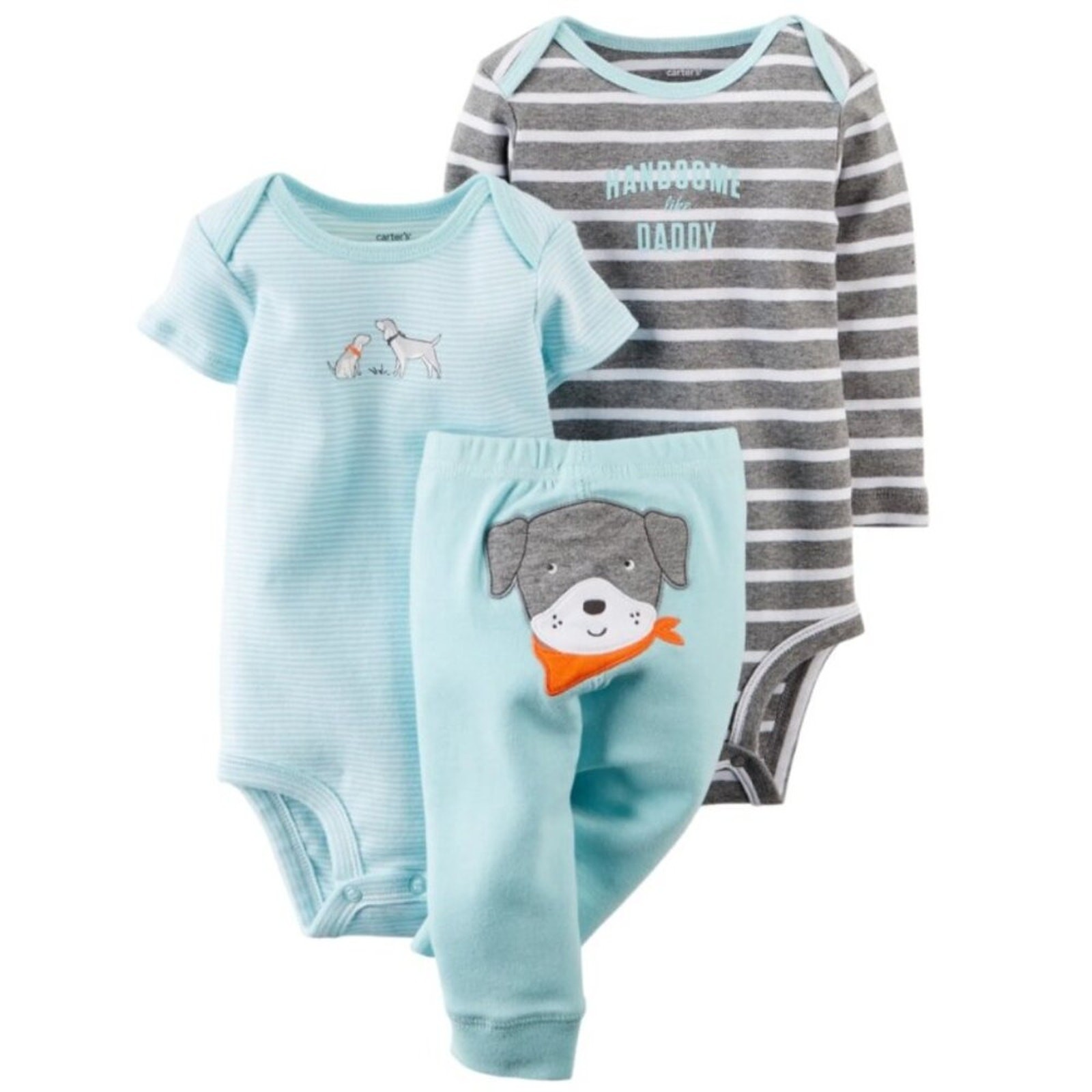 NEW Carter’s Blue Dog Puppy 3 Piece Outfit Set Baby Boy 3 Months