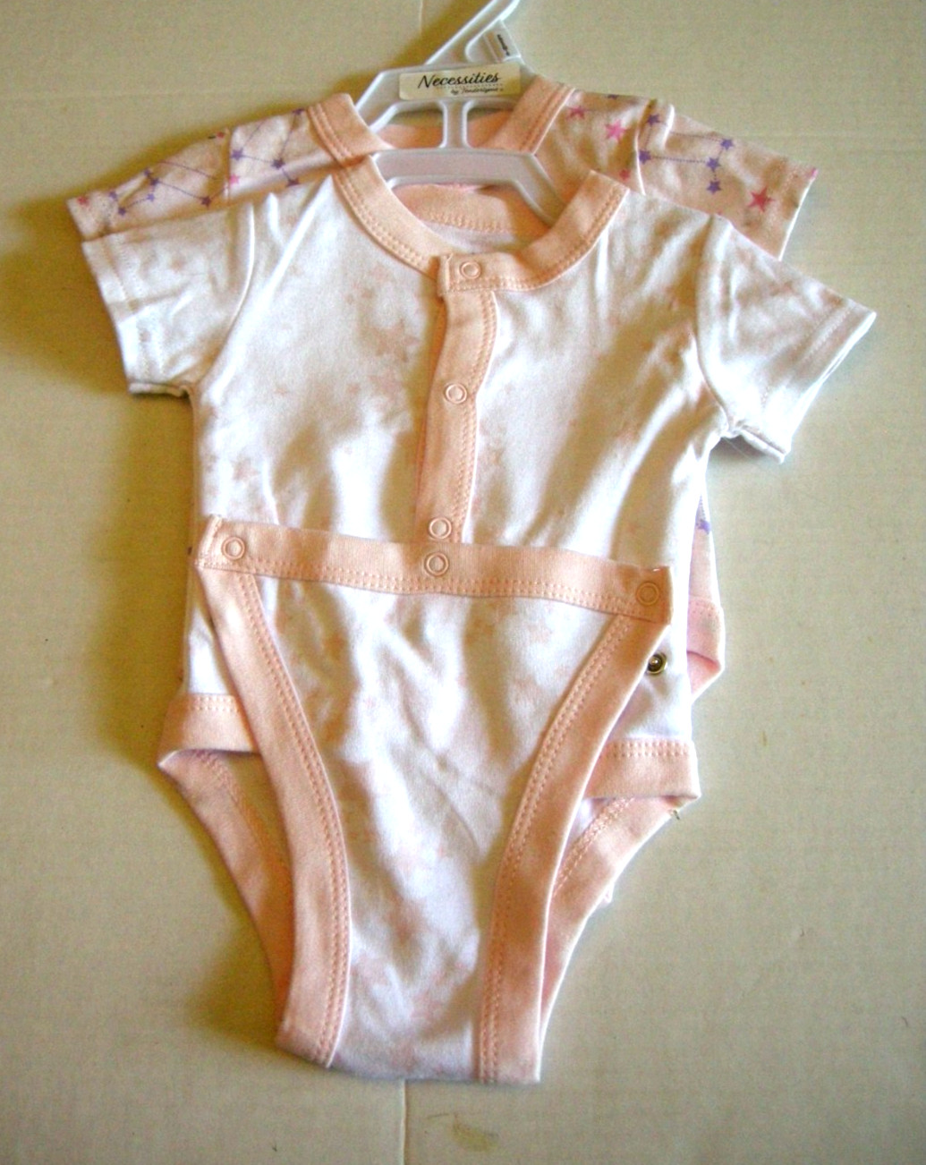 Necessities By Tendertyme Preemie Diaper Vests, Pink & White, Cotton, 2 Pack,New