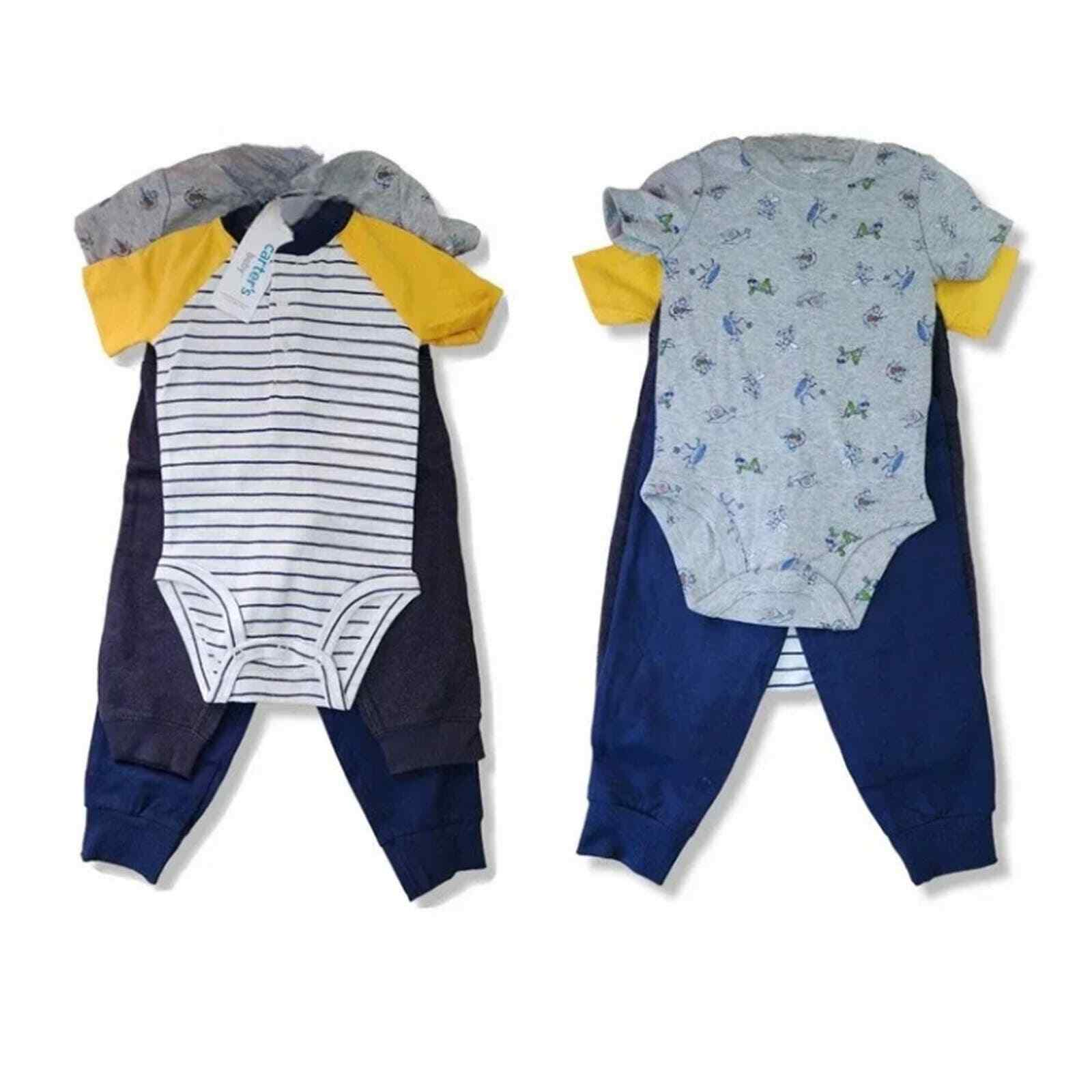 Carter’s 9M Baby Bugs / Striped 4 Piece Body Suits / Pants Sets + Free Shipping