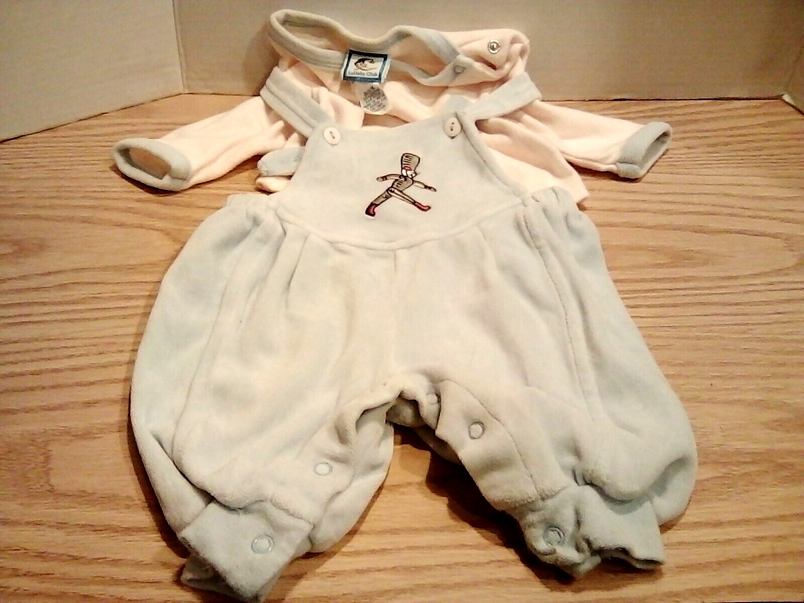 Lullaby Club Boys Blue Overalls Outfit Set Size 0-3 months. EXCELLENT