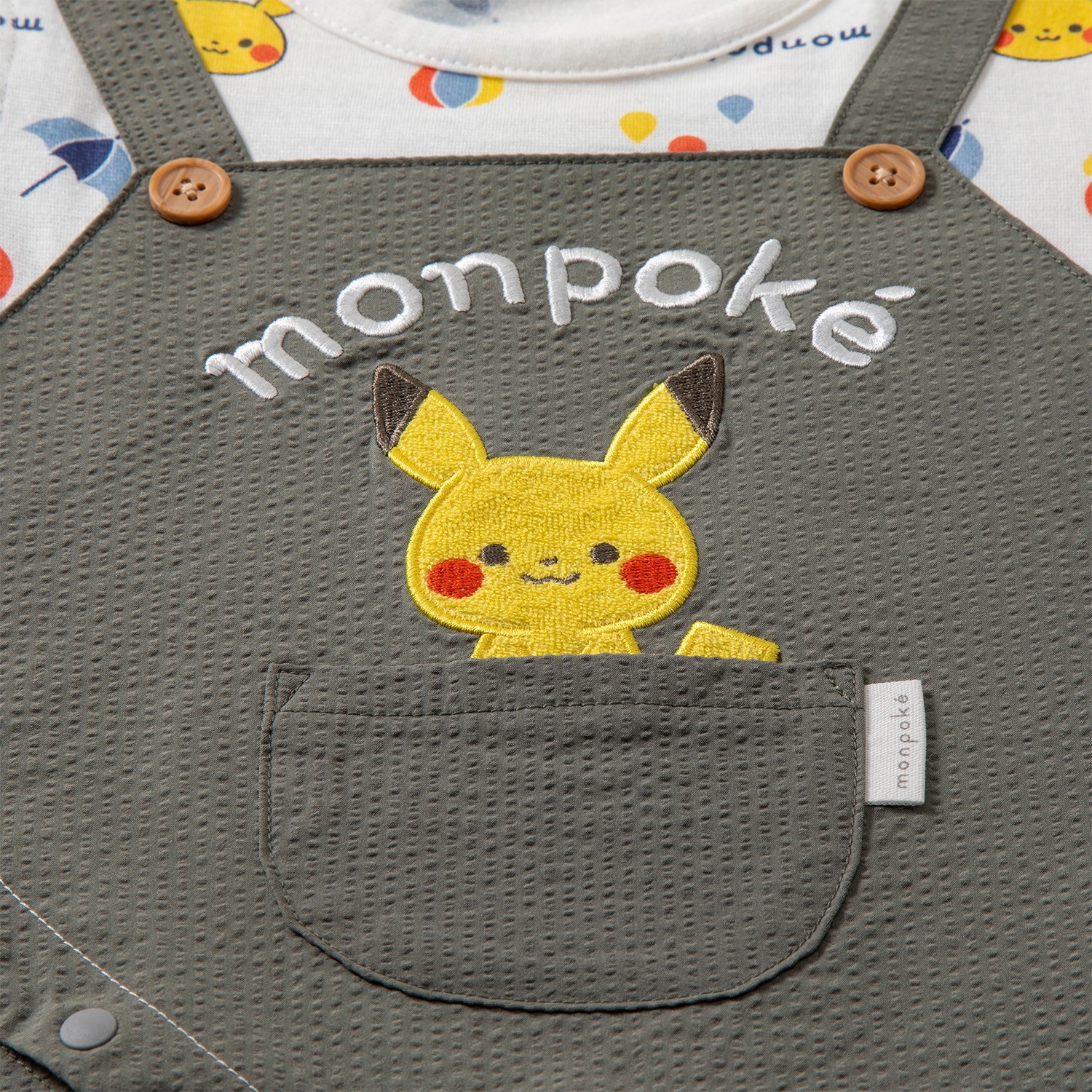 Pokemon Monpoke Pikachu Baby Romper Overall Style Short Sleeve Cotton Japan