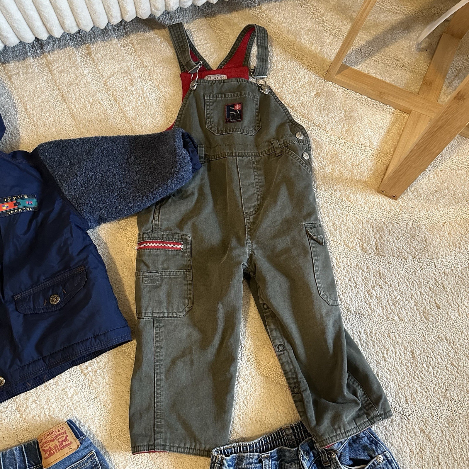 Baby Boy Size 24M Toddler Clothing Bundle Set 4 Items Vintage Denim Overalls EUC