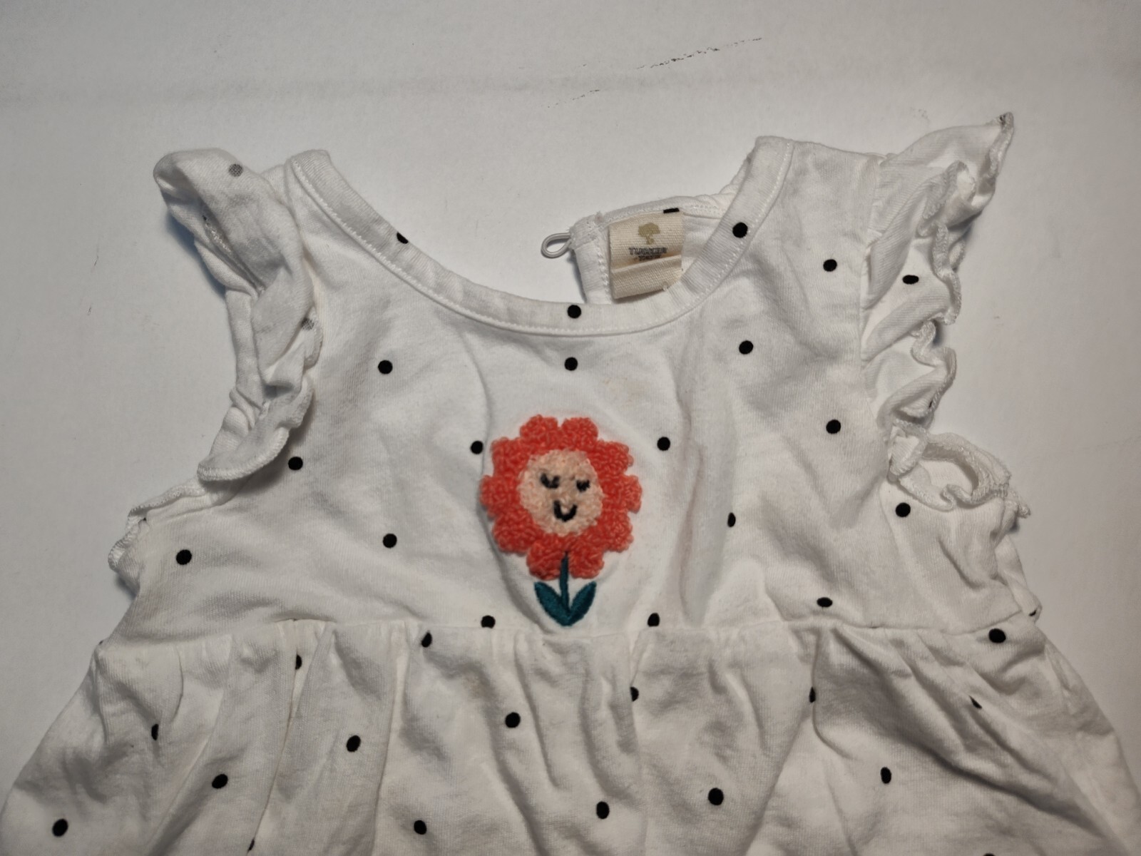 Tucker N Tate Size 6 Month 2 Piece White With Polka Dots Outfit